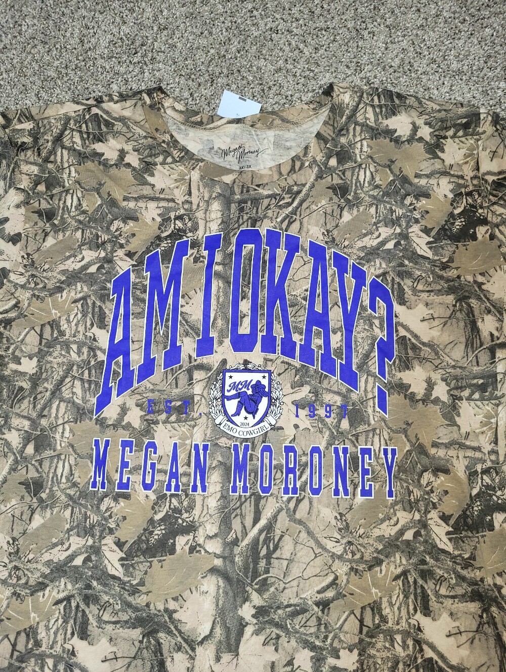 Megan Moroney Womens 3X Am I Okay Cano Country Concert Tour Tshirt Emo Cowgirl - Picture 2 of 7